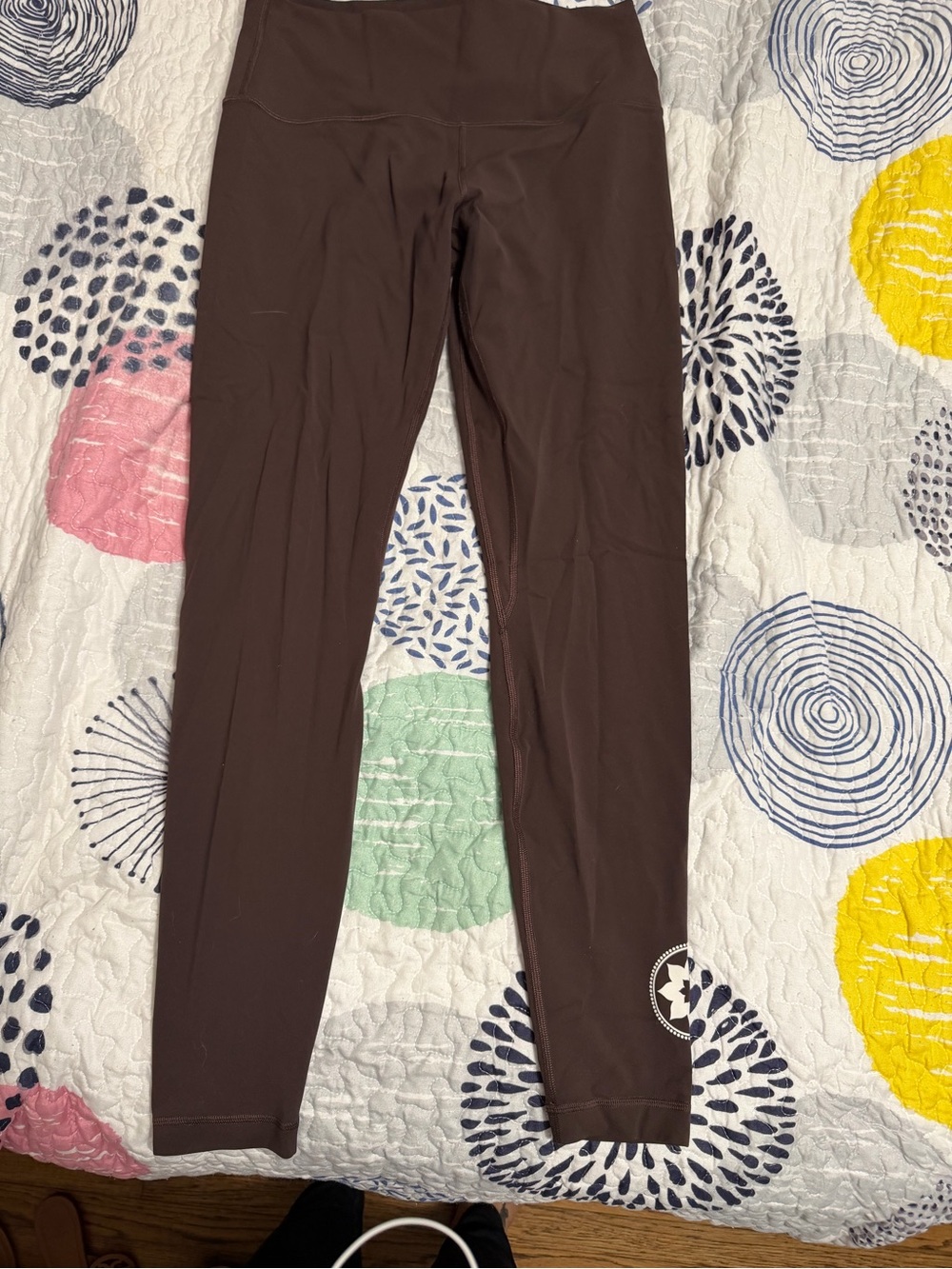 Lululemon Brown High Rise Leggings Size 10 Floral Graphic